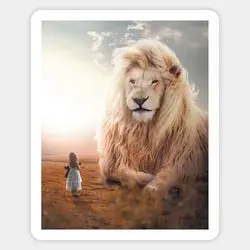 White Lion Girl Sticker | Lion