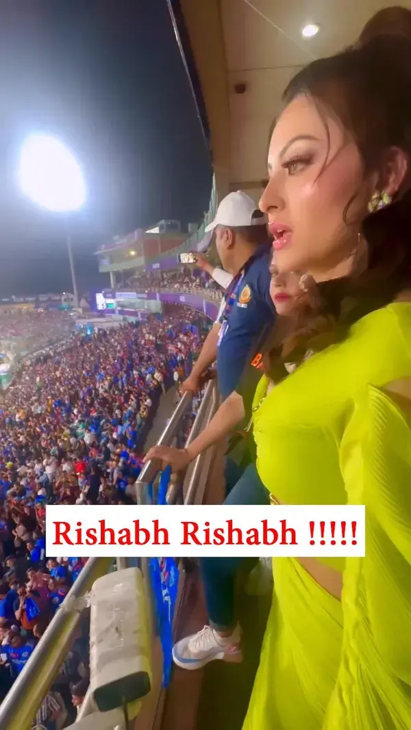 Fans chant Rishab's name as Urvashi Rautela seen enjoying DC VS MI match in Delhi