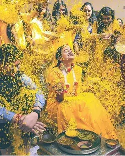 Haldi With Yellow Flowers 