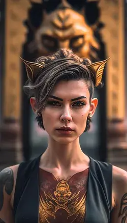 Glamorous Women With Cat Ear Created by AI