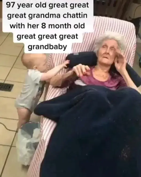 Grandma chatting with baby