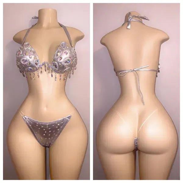 Exotic Dancewear BEDAZZLED BRA SET