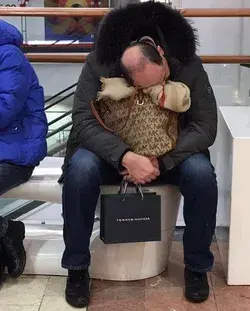 Pictures Of Men Who Got Dragged Along Shopping And Fell Asleep