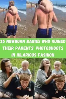 35 Newborn Babies Who Ruined Their Parents' Photoshoots In Hilarious Fashion