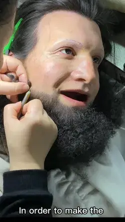 Beard insert of wax figure