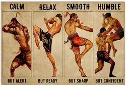 Muay Thai Be Strong Be Brave Be Humble Be Badass Wall Art Decor Poster   Gifts For Birthday  Anniversary  New Year  For Men  For Son