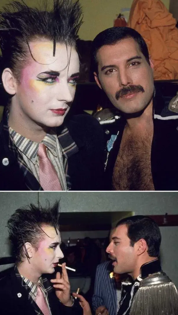 Boy George and Freddie Mercury 1985