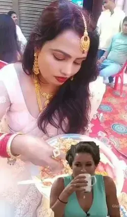 Eating food in wedding