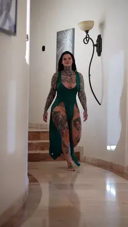 Ready for a New Viral Dress? - Heidi Lavon Hot Tattoo Girl - New Hot Green Outfit #heidi #outfit