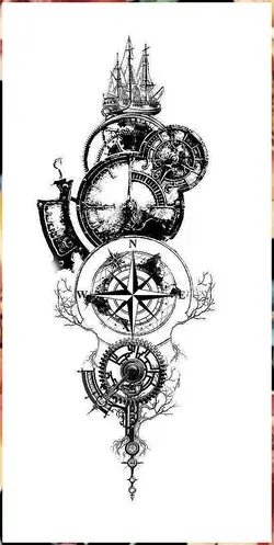 Amazon.com: Body Art / Clock Tattoo Design