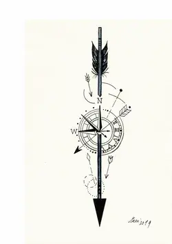 Ceometric compass and arrow 