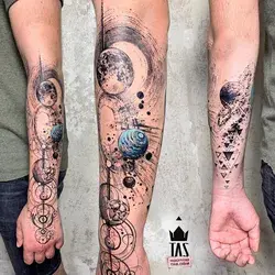 "Geometric Galaxy" by our resident tattoo artist Rodrigo Tas - NOIA BERLIN Tattoo Studio & Art