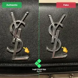 Step 1: Fake vs real YSL Kate bag interior label