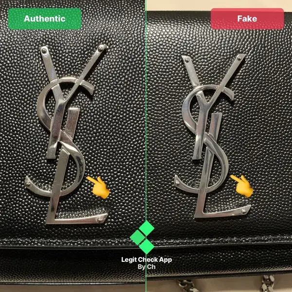 Step 1: Fake vs real YSL Kate bag interior label