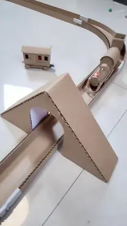 Cardboard train toy for kids to play