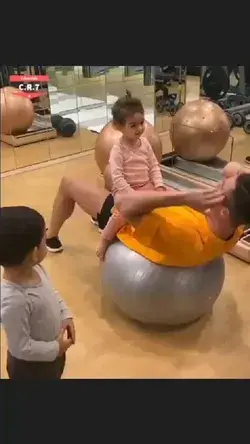 Cristiano ronaldo workout with daughter and son