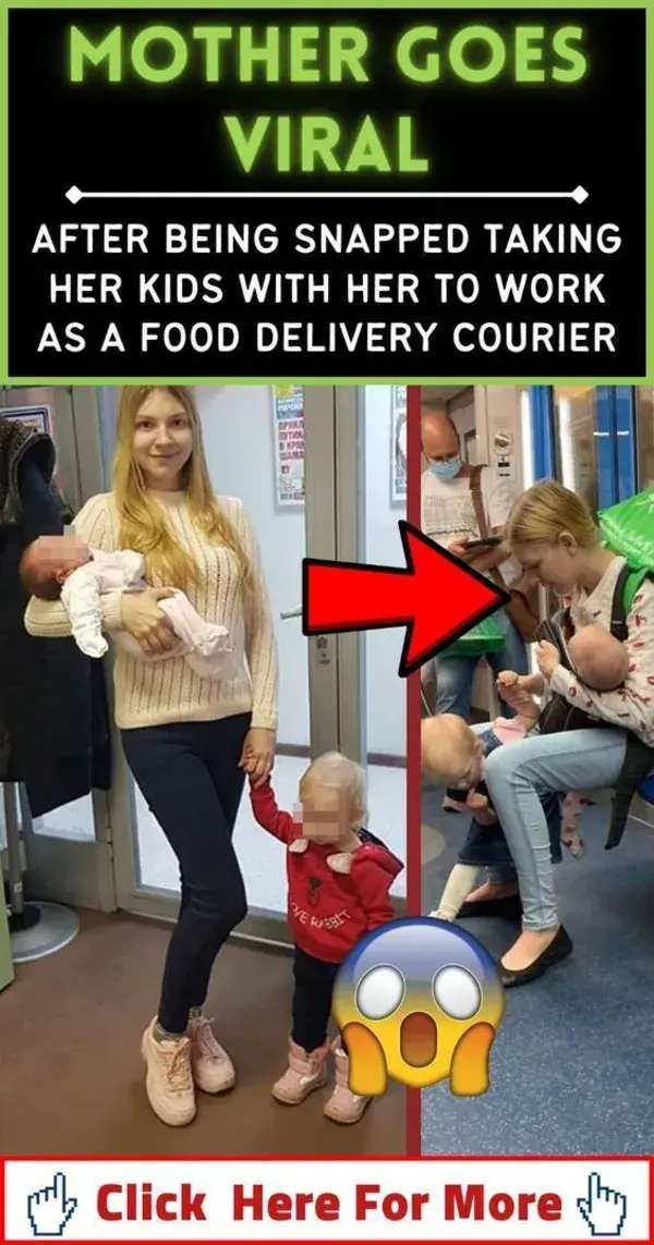 Mother Goes Viral After Being Snapped Taking Her Kids With Her To Work As A Food Delivery Courier
