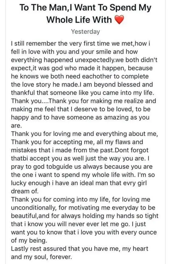 💖To my man - Romantic love message for boyfriend - simple love quotes for him - I love you