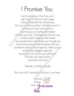 Boyfriend Gift Girlfriend I Promise You Best Friend Picture - Etsy Finland