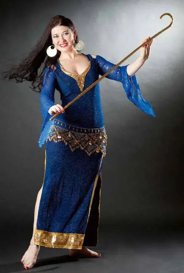 blue saidi dress with gold details (Warda)