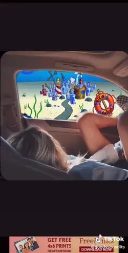 tik tok picsart hack spongebob background car window