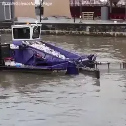 This trash cleaning boat