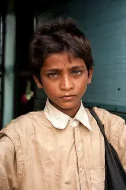 Indian Child Portrait -  On the Way to Varanasi, India - By Abdellatif Snoussi