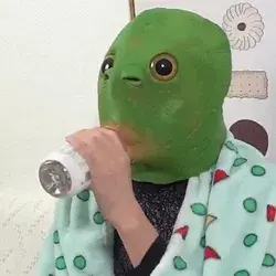 Funny green fish headdress