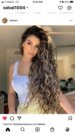 Curly long hair