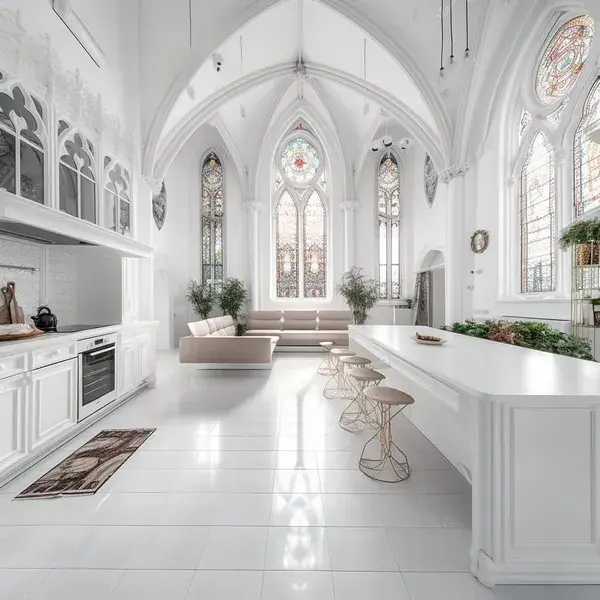 White Gothic Kitchen