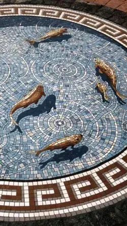 Terra cotta , mosaic floor and art