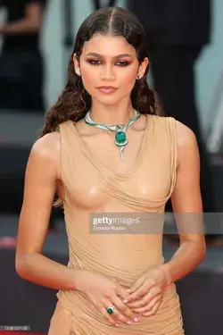 zendaya dune wet look dress