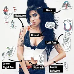 Amy Winehouse Tattoo Set (11 tattoos)