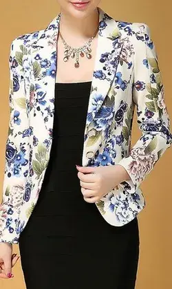 Women Floral Blazers Jacket Summer