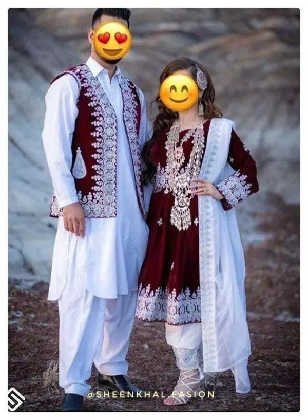 Afghan dress couples matching outfit