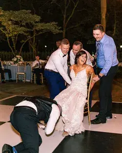 Wedding Reception garter toss photos