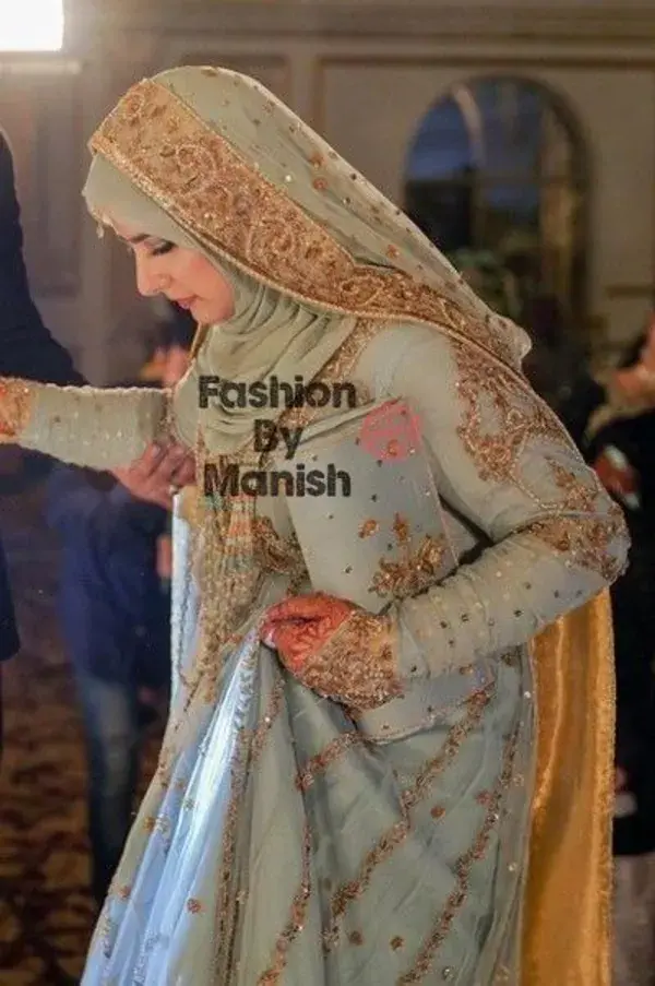 Hijabi bridal lehnga