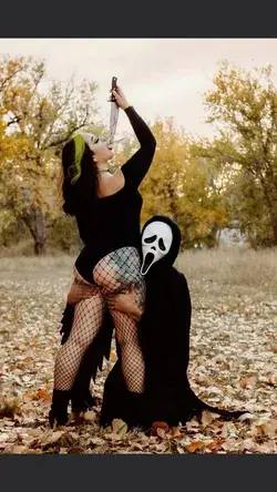 Couple Halloween horror photo shoot