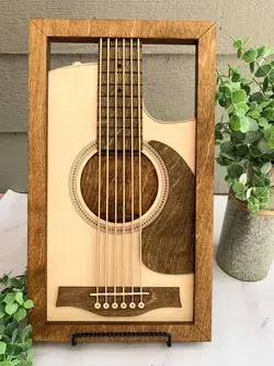 Wooden Layered Guitar, Guitar Art, Musician Gift, Guitarist Gift, Acoustic Guitar, Music Gift