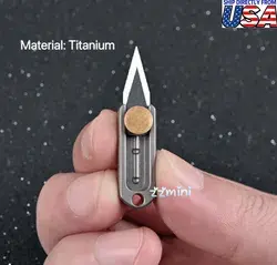 World Smallest 100% Real Titanium Alloys Miniature Tiny Working Pocket Knife For Real Mini Cooking Gift