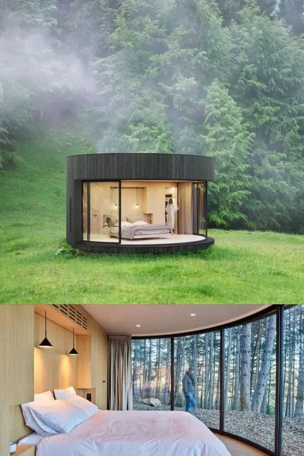 LUMIPOD, la pequeña cabaña curva prefabricada diseñada para conectar con la naturaleza.