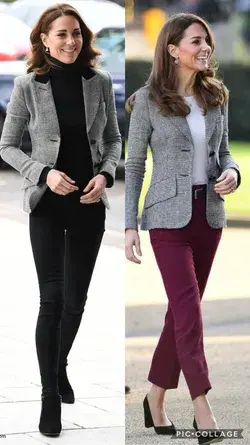 Kate Middleton repeats checked blazer