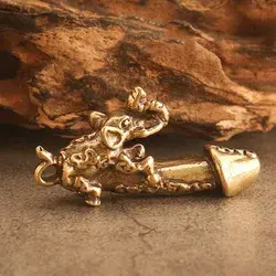 Brass Elephant Key Chain Pendants Copper Male Genitals Ornaments Craft) Y4