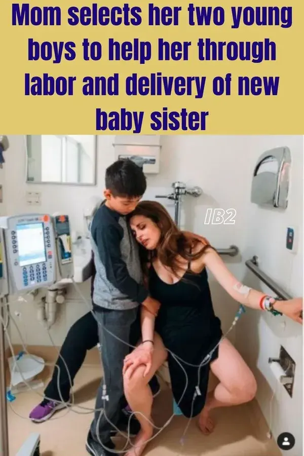 Mom selects her two young boys to help her through labor and delivery of new baby sister