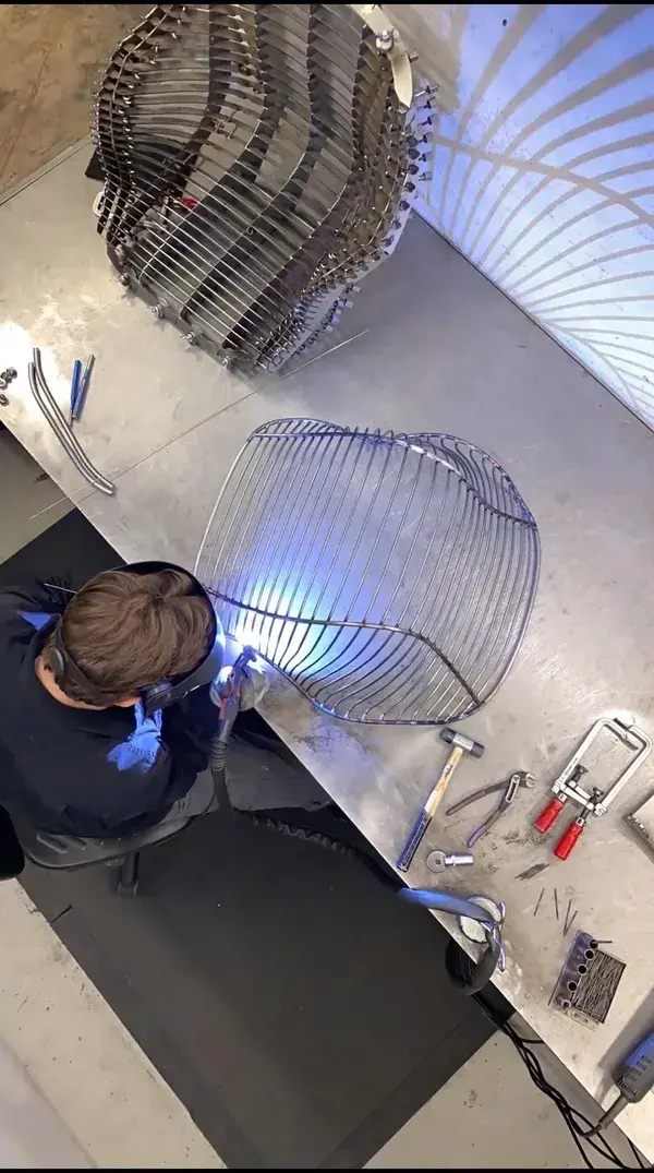 Making Of A Wire Dining Chair Steel Seat