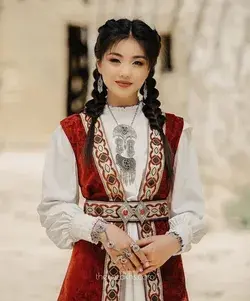 Kazakh girl in traditional attire