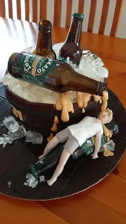 21st Birthday beer themed cake