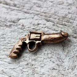 Dick gun, miniature penis revolver pendant