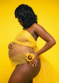 San Diego Portrait Photographer - Black Mother and Sunflower