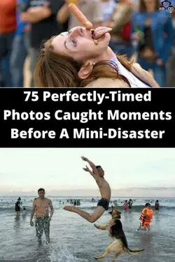 75 Perfectly-timed photos caught moments before a mini-disaster